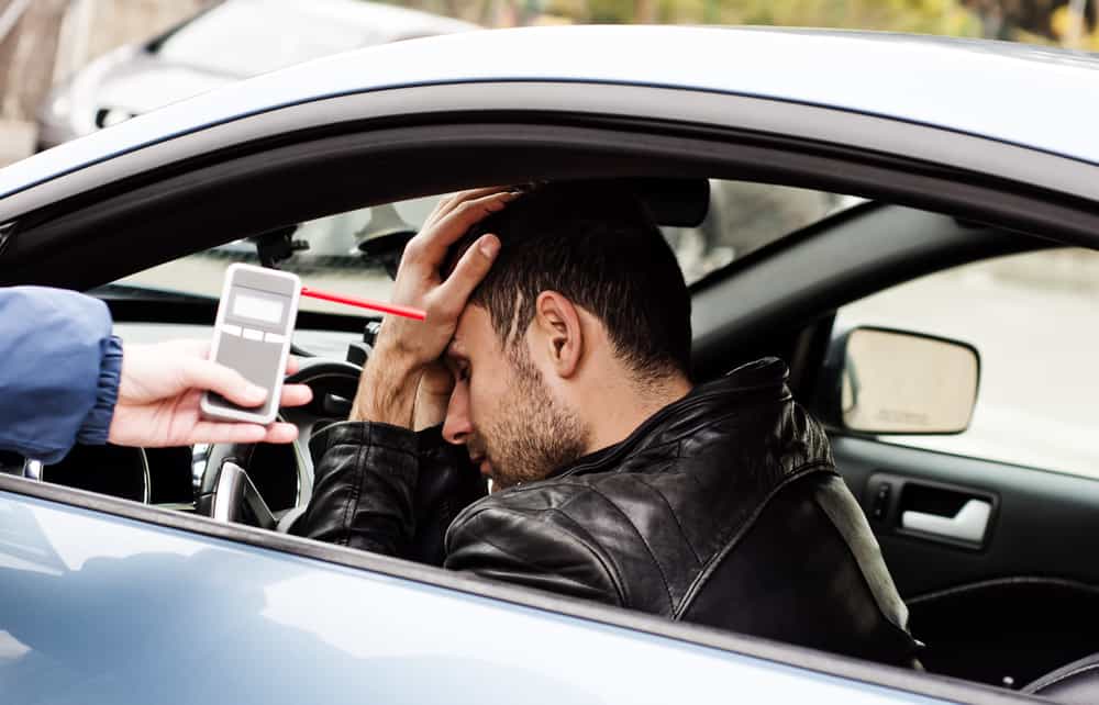 driver being alcohol breath tested