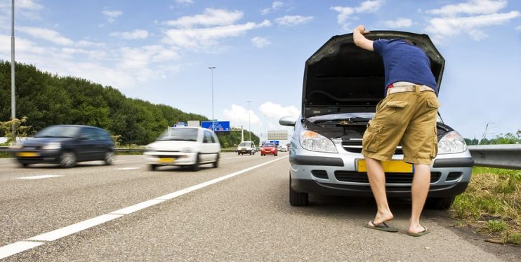 broken down on the hard shoulder