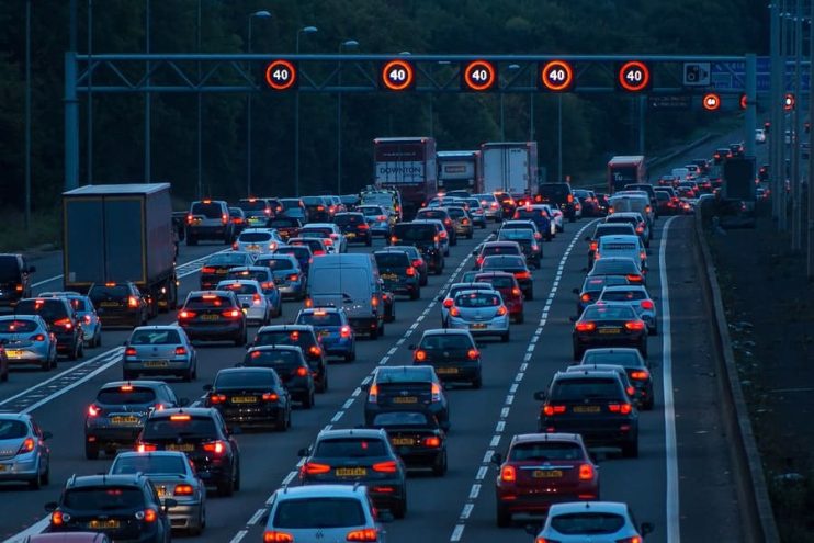 speed limit signs on a motorway