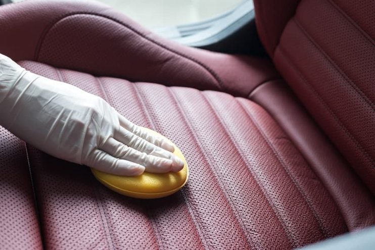 cleaning a leather seat