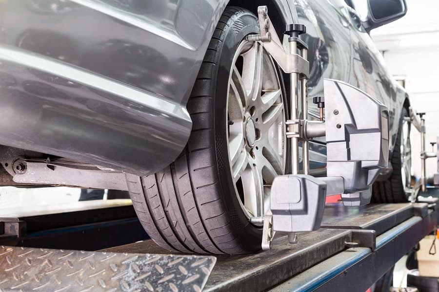 car having wheel alignment