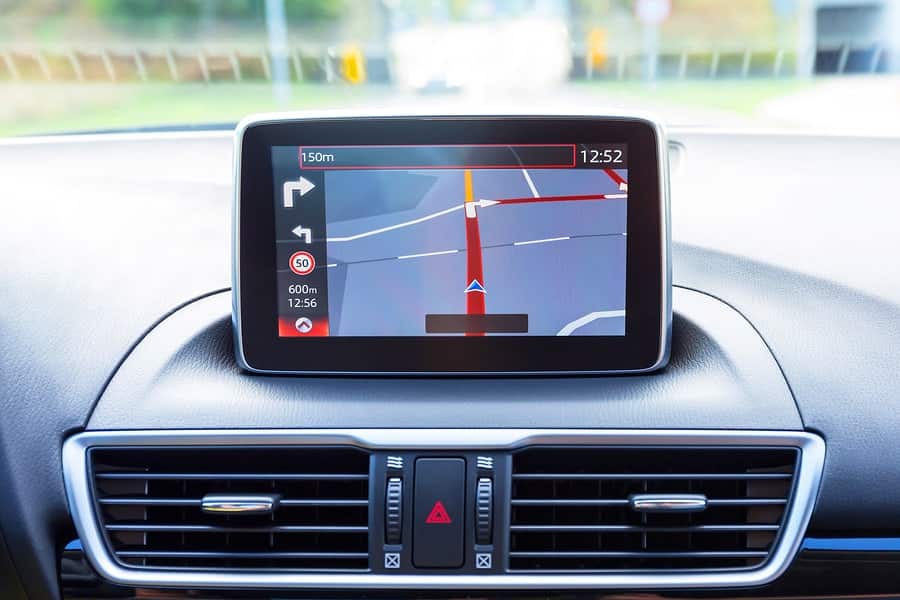 sat nav in a car