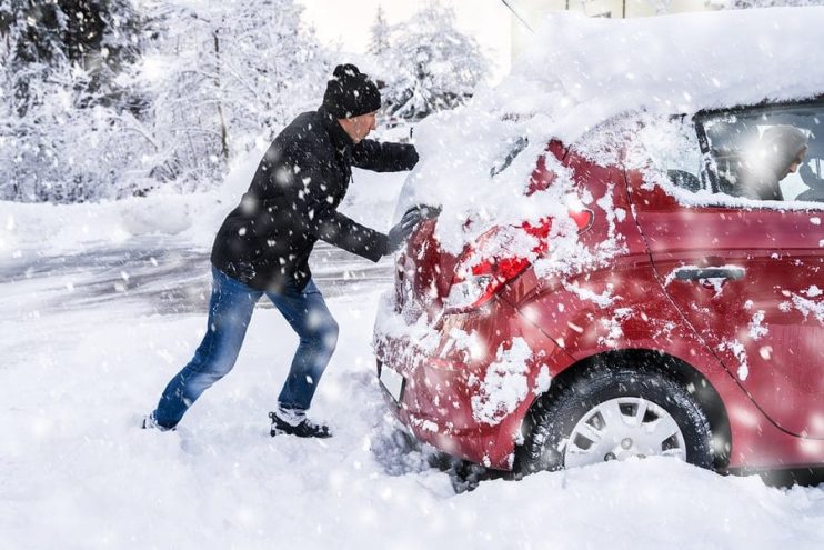 car stuck in the snow