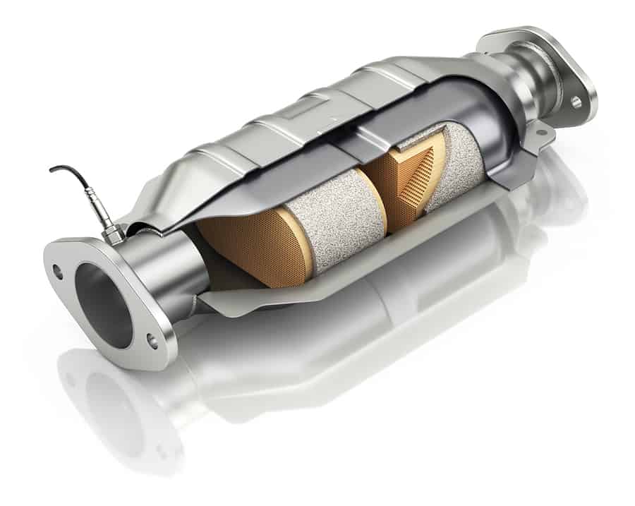 cross section of catalytic converter