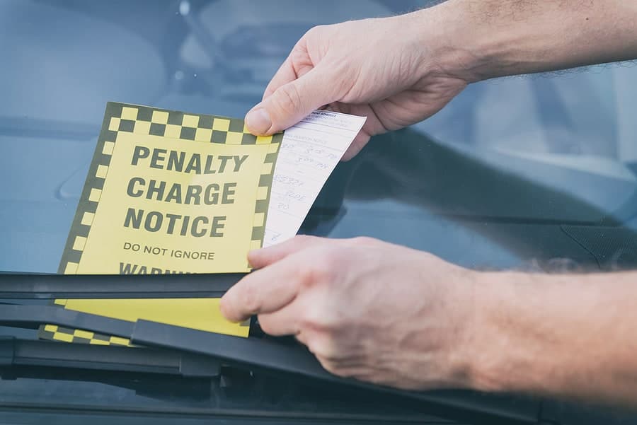 parking ticket for parking on double yellows