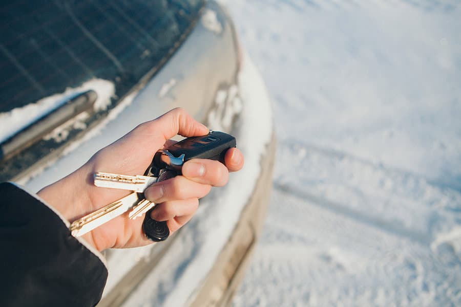 unlocking a car with a key fob