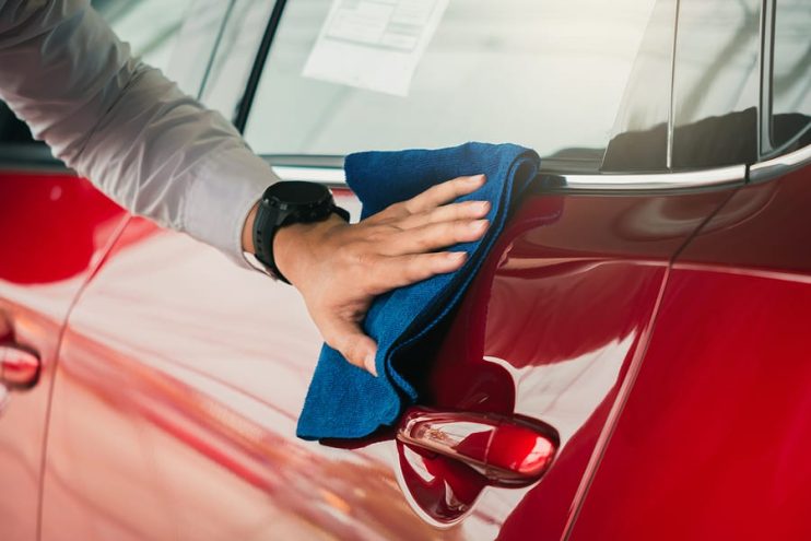 cleaning a car exterior