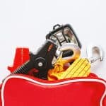 Car Emergency Kit On White Background For Vehicle And Transporta