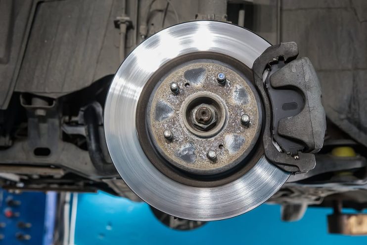 car brake disc and caliper