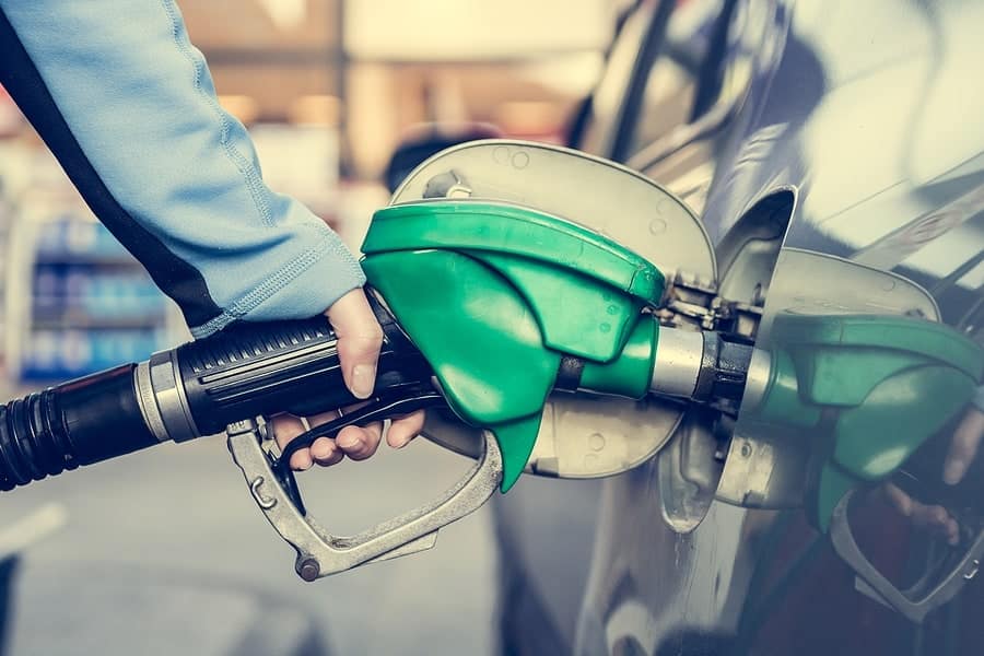 filling a car up with fuel
