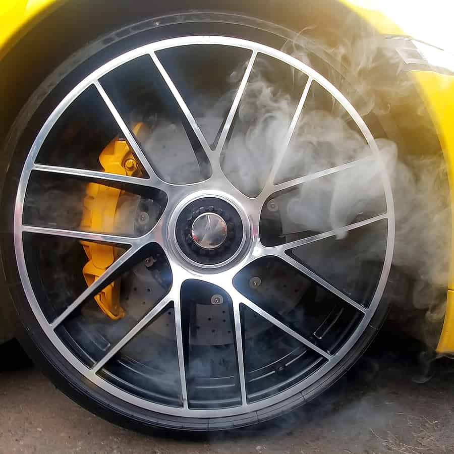 smoke coming from car brakes