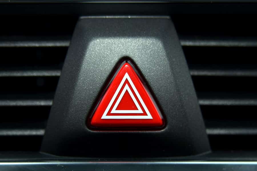 a car's hazard light switch