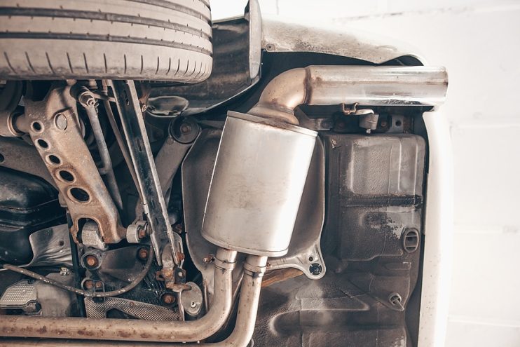 exhaust back box on a car