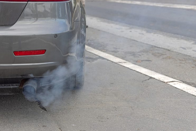 engine smoke from an exhaust