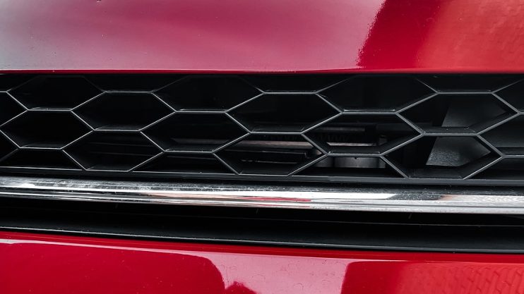 close up of a car grille