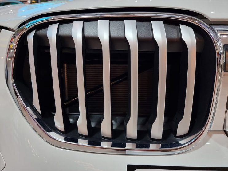 close up of a car grille section