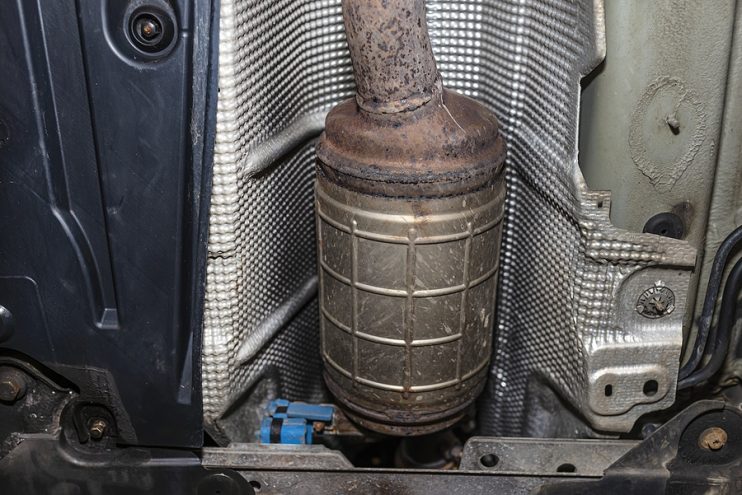 catalytic convertor on a car