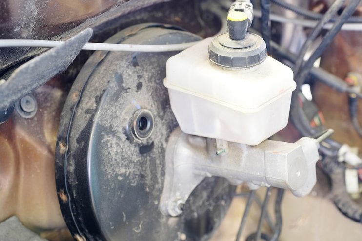 brake master cylinder on a car