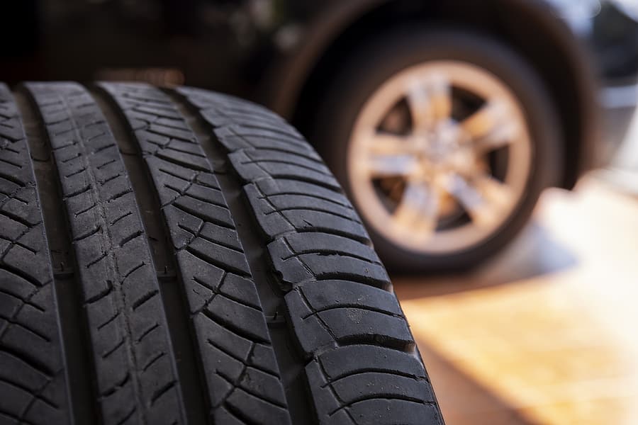 close up of a car tyre