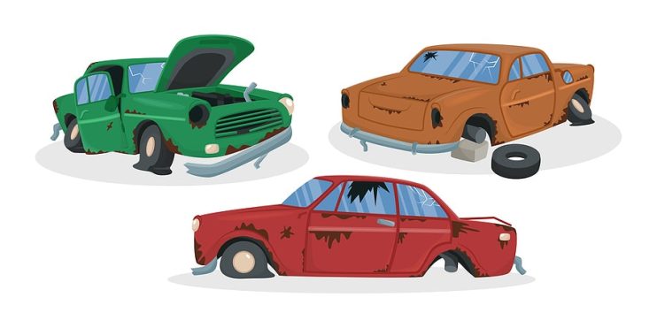 scrap cars cartoon image