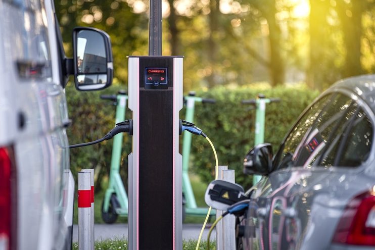 EVs on a charge point