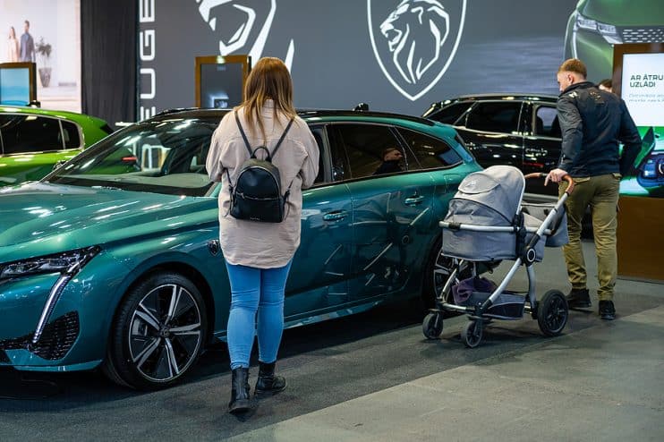 Peugeot 308 in car showroom 