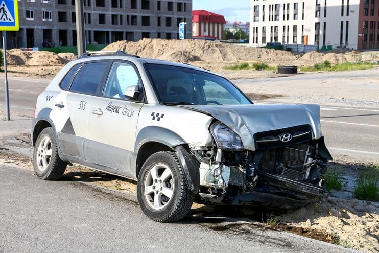 Crashed Hyundai Tucson