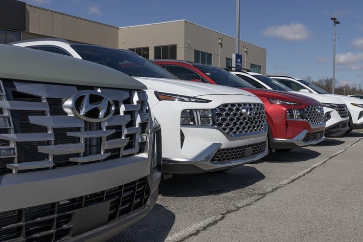 Row of Hyundai Tucsons