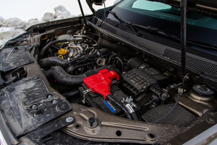 Dacia Duster with bonnet open