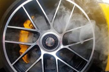smoke coming from car brakes