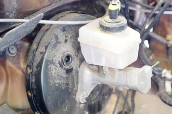 brake master cylinder on a car