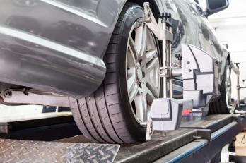 car having wheel alignment